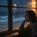 Pessoa sentada olhando pela janela refletindo sobre isolamento emocional vivendo no exterior