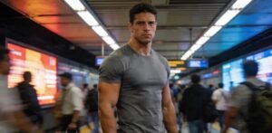 Homem perdido na estão de metrô e caminhando sozinho em cidade estrangeira refletindo sobre a realidade de morar fora do Brasil