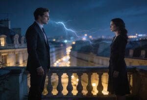 Casal em rooftop europeu representando por que confundimos intensidade com amor.