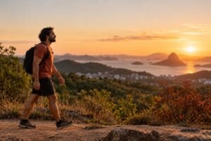 comparação social, pessoa caminhando ao ar livre em estado de presença e tranquilidade