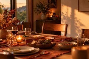 Mesa de jantar farta com uma cadeira vazia simbolizando o medo de ser abandonado