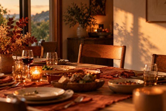 Mesa de jantar farta com uma cadeira vazia simbolizando o medo de ser abandonado