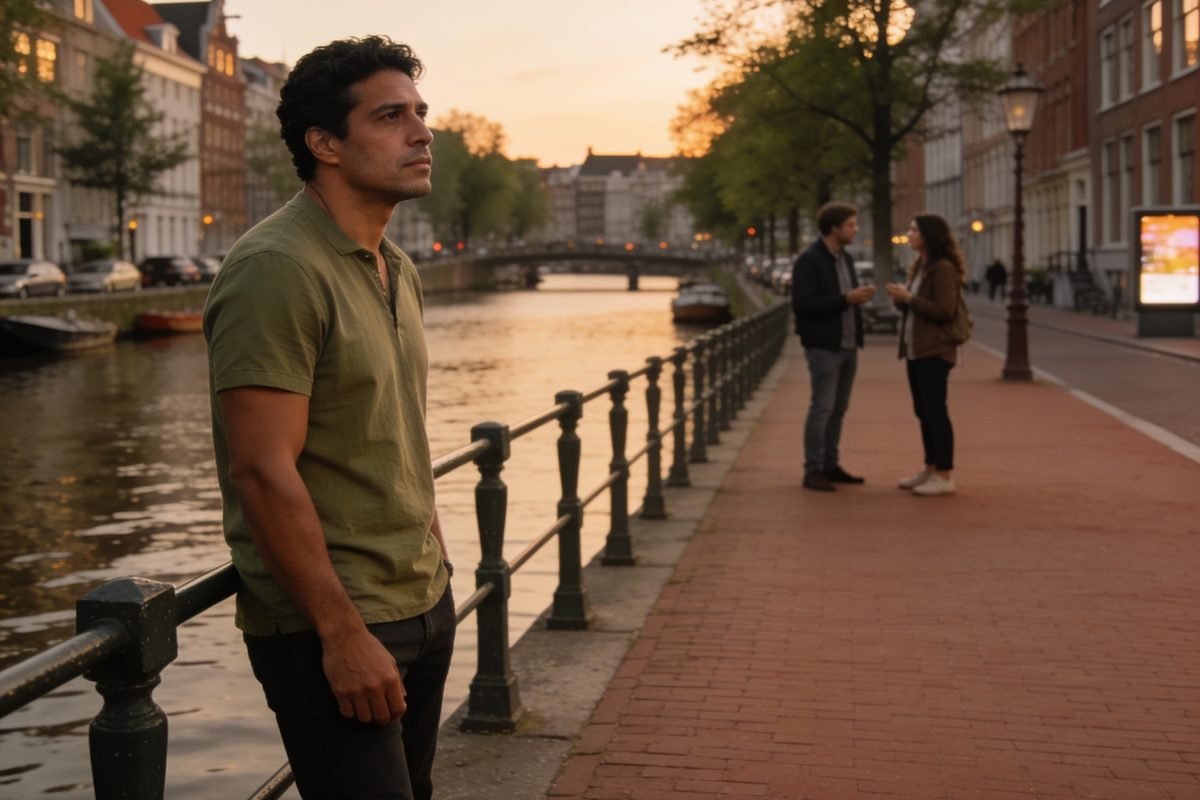 O que é ciúme: homem observando à distância, representando insegurança no vínculo
