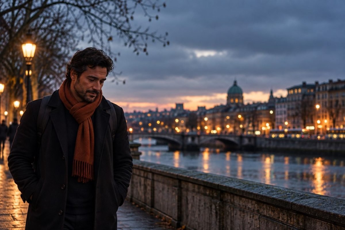 Inverno irlandês e saúde mental: pessoa caminhando ao entardecer precoce