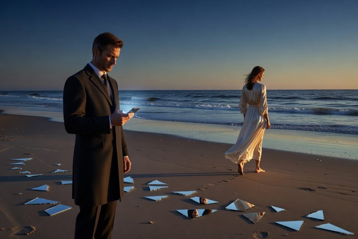 Casal na praia simbolizando por que terminar dói tanto e o luto amoroso.