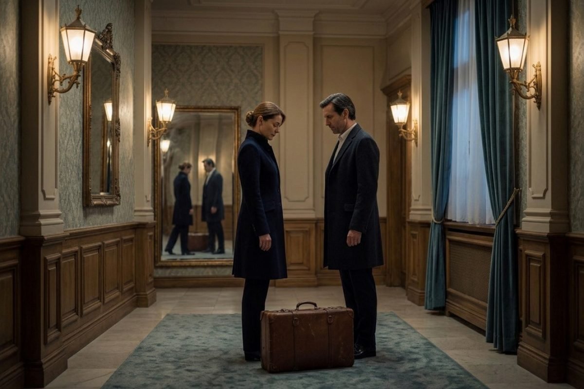 Voltar para ex em cena de casal em hotel simbolizando repetição emocional e feridas não elaboradas.